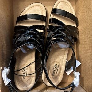 East 5th Black Strappy Sandals